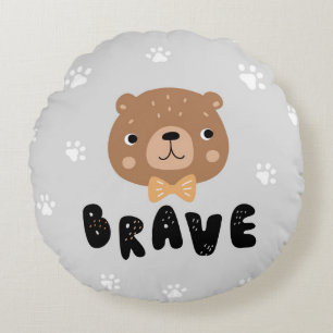 Almofada Redonda Decoração de Berçário de Urso de Animal da Florest
