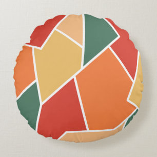 Almofada Redonda Decoração de Casa Forma Geométrica Cores de Outono