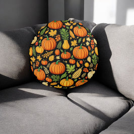 Almofada Redonda Decoração de outono do Dia de Colheita de Pumpkin