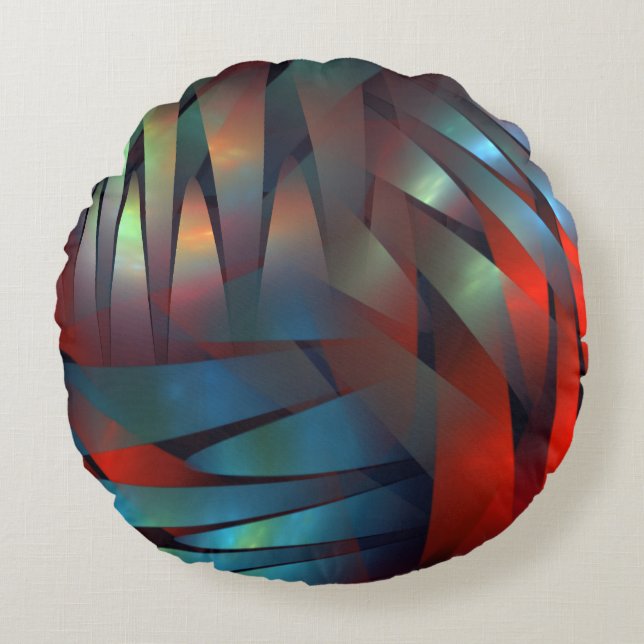 Almofada Redonda decoração geométrica de abstrato (Frente)