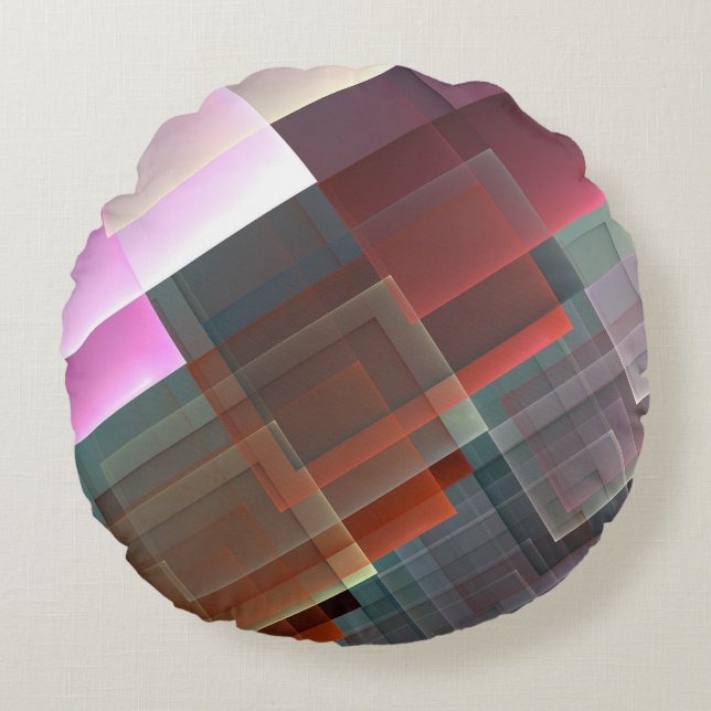Almofada Redonda decoração geométrica de abstrato (Frente)