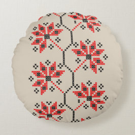 Almofada Redonda Decoração inicial inspirada no Folk