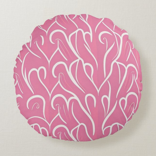 Almofada Redonda Decoração Romântica do Lar (Frente)