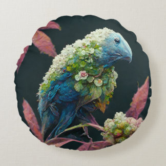 Almofada Redonda Decorative Cushion with Bird Design