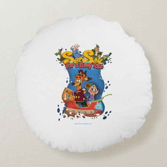 Almofada Redonda Definir vela para uma mesa engraçada (Verso)