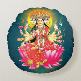 Almofada Redonda Deidade Hindu Gayatri Devi