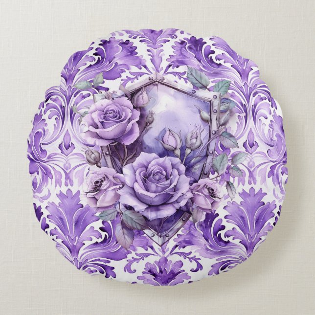 Almofada Redonda Delicate Purple Shield of Faith Round Pillow (Frente)