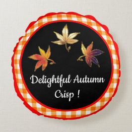 Almofada Redonda Delicioso outono Crise e Folgas