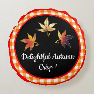 Almofada Redonda Delicioso outono Crise e Folgas
