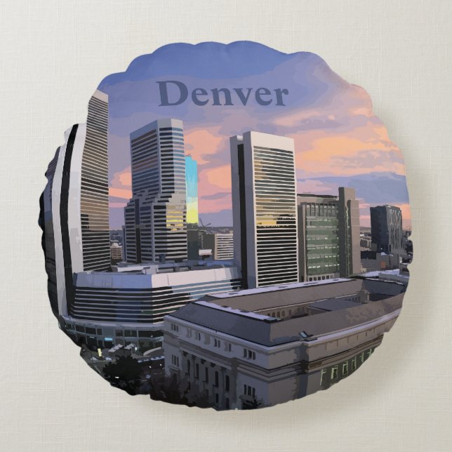 Almofada Redonda Denver Skyline (Frente)