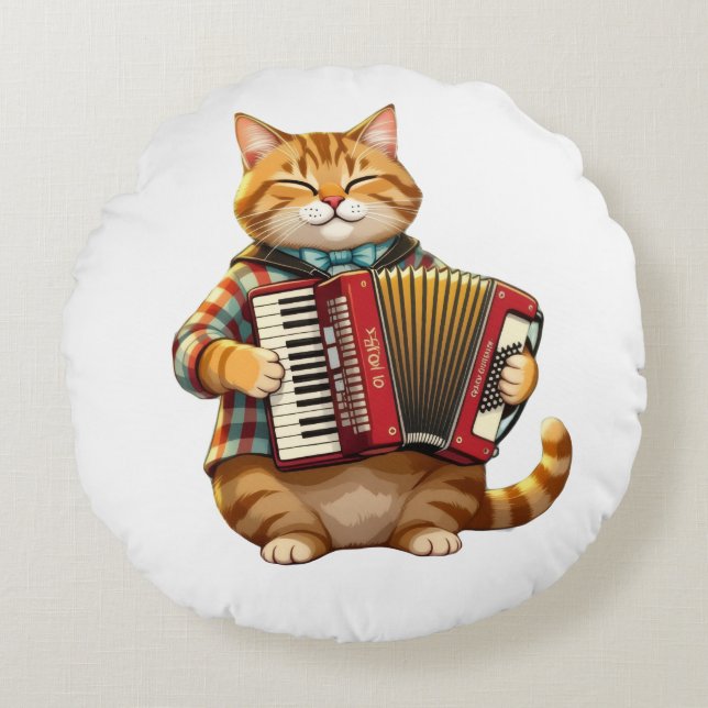 Almofada Redonda Der Akkordeon-Meister (Frente)