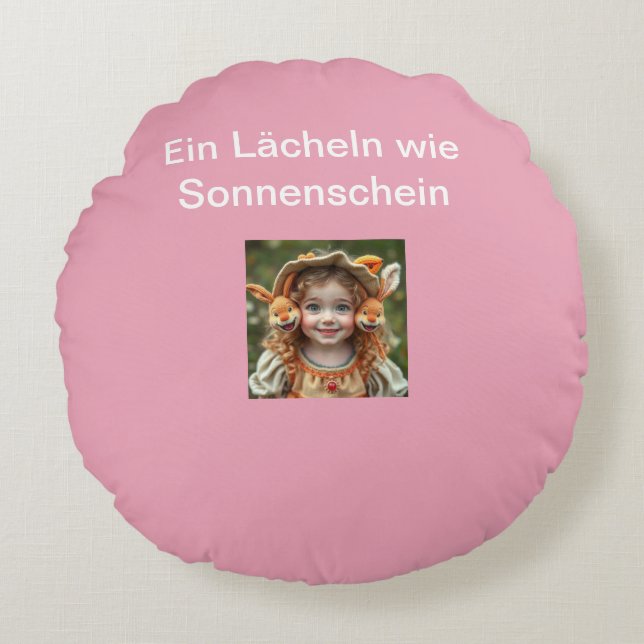 Almofada Redonda „Der fröhliche Wächter vom Sternental“ Baby Stramp (Frente)