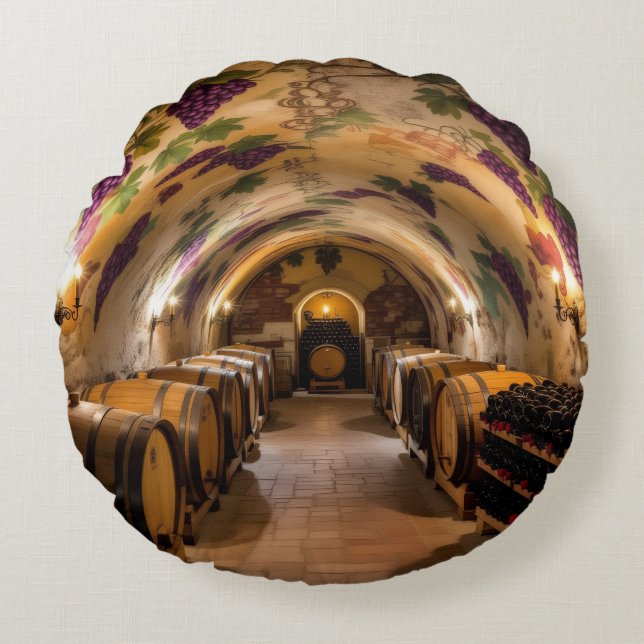 Almofada Redonda „Der Zauber des Weins – Eleganz in jedem Tropfen“ (Frente)