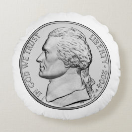 Almofada Redonda Descanso redondo da moeda de níquel