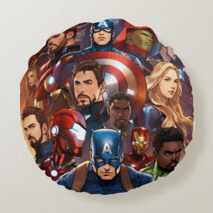 Almofada Redonda Desencadeie o relaxamento de super-heróis em todas