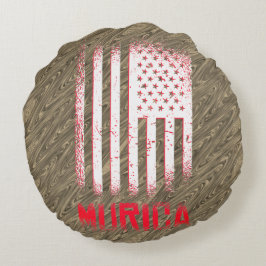 Almofada Redonda Desenho da Bandeira Nacional Americana Murica