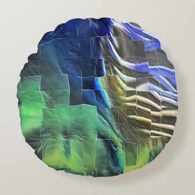 Almofada Redonda desenho do mosaico abstrato ligeiramente esculpido (Frente)