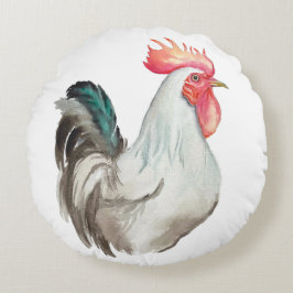 Almofada Redonda Desenho manual em aquarela de uma galeria