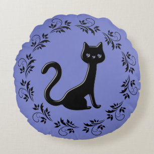 Almofada Redonda Desenhos animados pretos 9 dos gatinhos