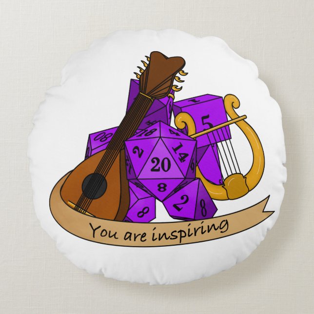 Almofada Redonda Design de Bard Dice (Frente)