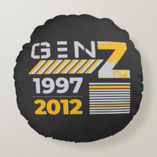 Almofada Redonda Design de camiseta gráfica Gen Z 1997 2012