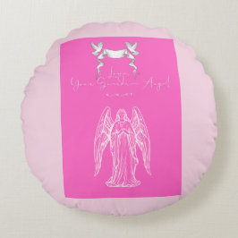 Almofada Redonda Design de Carta de Amor - Amor, Seu Anjo da Guarda