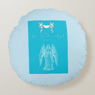 Almofada Redonda Design de Carta de Amor - Amor, Seu Anjo da Guarda