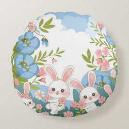 Almofada Redonda Design de celebração de Páscoa de encantamento