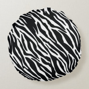 Almofada Redonda Design de estribo de zebra animal
