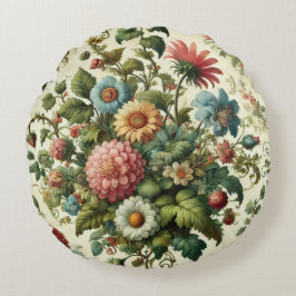 Almofada Redonda Design de Jardim Sem Costura