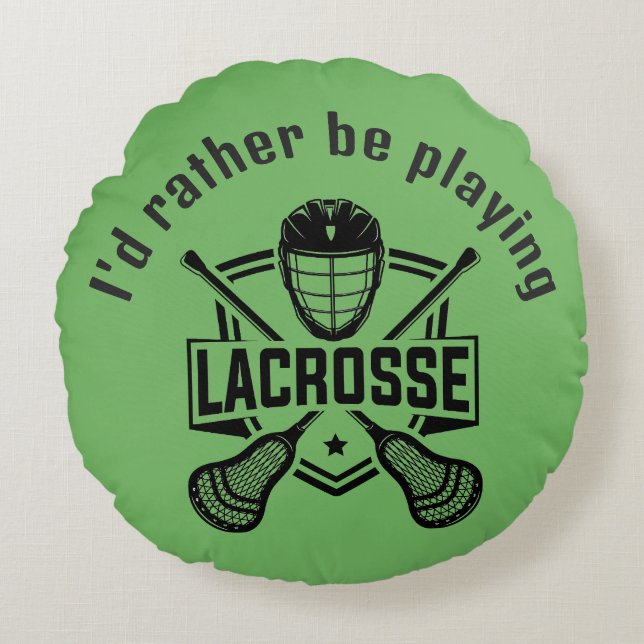 Almofada Redonda Design de Lacrosse  (Frente)