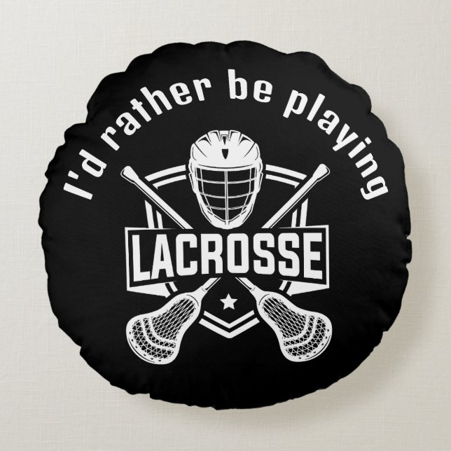 Almofada Redonda Design de Lacrosse  (Frente)