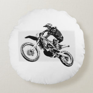 Almofada Redonda Design de Motocross Racer