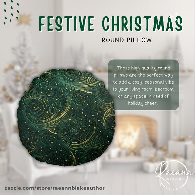 Almofada Redonda Design de Natal Festivo Travesseiro redondo (Criador carregado)
