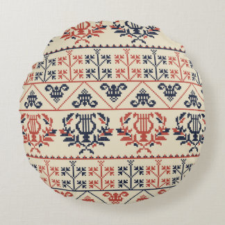 Almofada Redonda Design de padrão constante com palestino tradicion