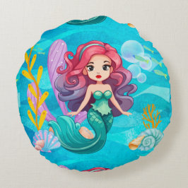 Almofada Redonda Design de sirene mística
