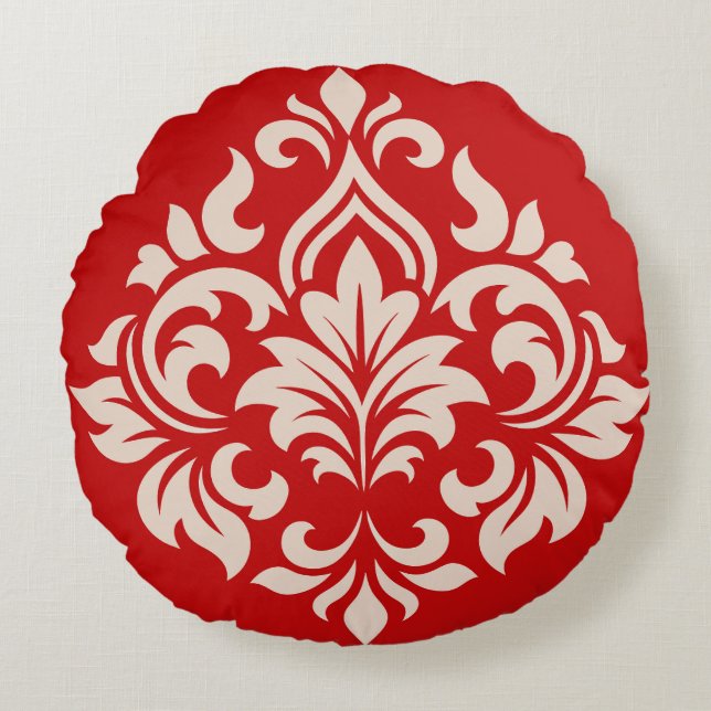 Almofada Redonda Design do Damasco (Frente)