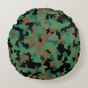 Almofada Redonda Design do Padrão de Camuflagem Selvagem do Exércit