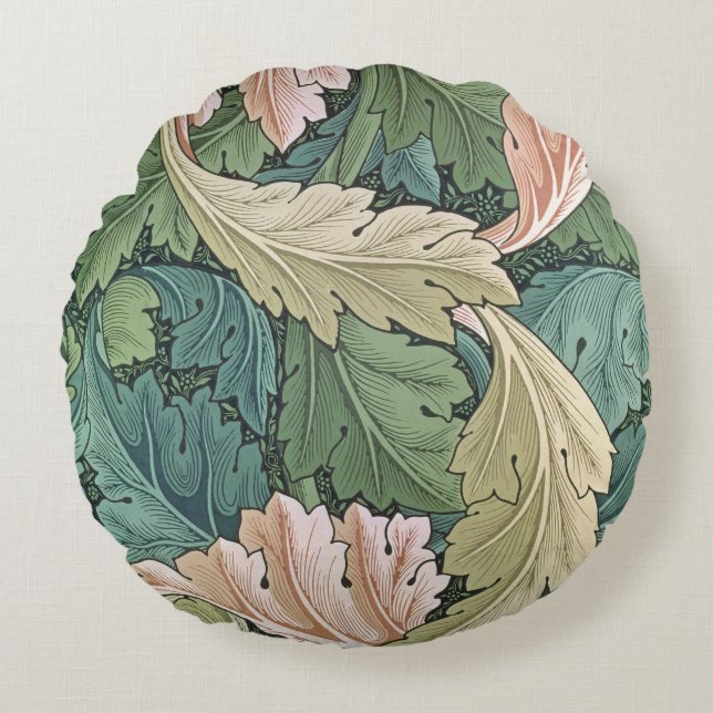 Almofada Redonda Design do papel de parede do "Acanthus", 1875 (Frente)