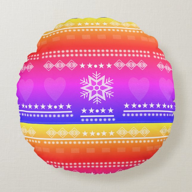 Almofada Redonda design escandinava, estilo country (Frente)