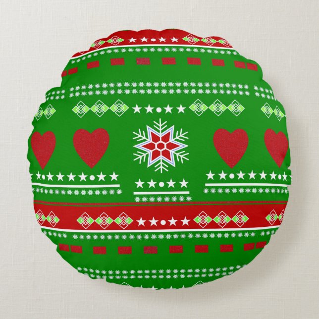 Almofada Redonda design escandinava, estilo country (Frente)