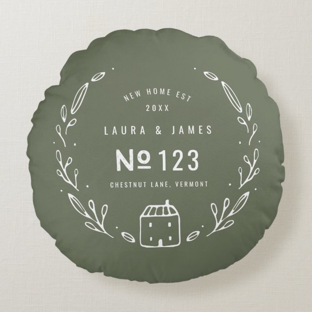 Almofada Redonda Design floral desenhado pela nova casa (Frente)