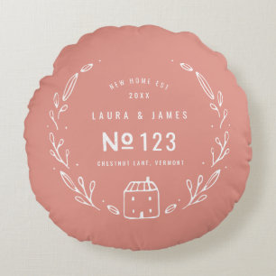 Almofada Redonda Design floral tirado mão da casa nova