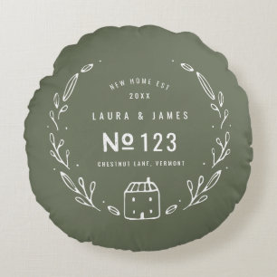 Almofada Redonda Design floral tirado mão da casa nova