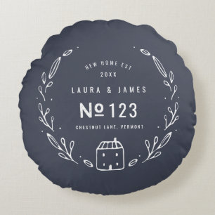 Almofada Redonda Design floral tirado mão da casa nova