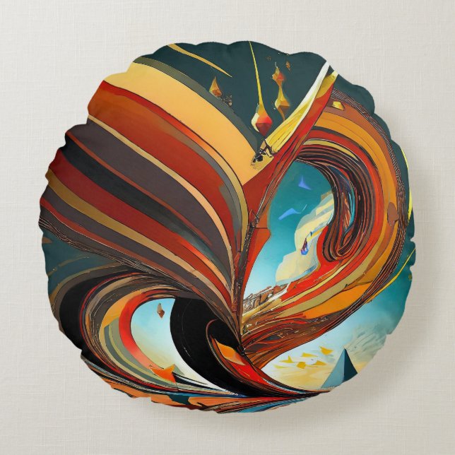 Almofada Redonda Design mais recente do rico impresso (Frente)