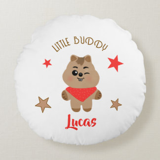 Almofada Redonda Design Personalizado de Quokka Fofo Amiguinho