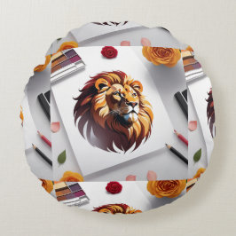 Almofada Redonda Design Romântico do Leão