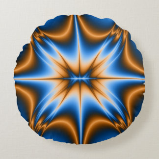 Almofada Redonda Design Star azul e Dourada