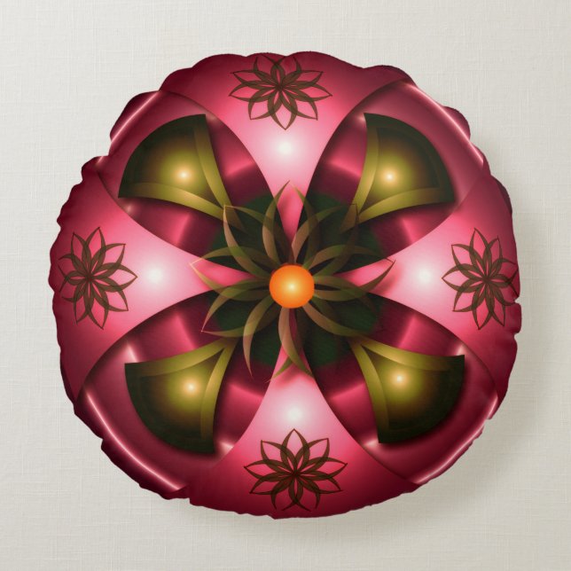 Almofada Redonda design travesseiro abstrato (Frente)